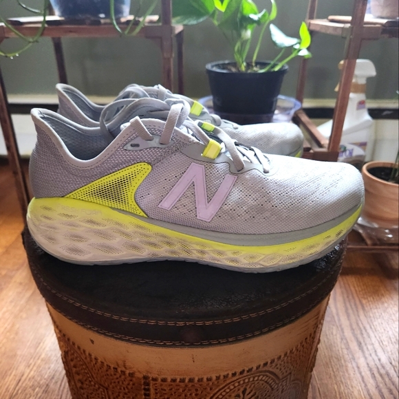 New Balance Shoes - NEW BALANCE- Women's Fresh Foam X  Running Shoe, Gray/Yellow, Size 8.5